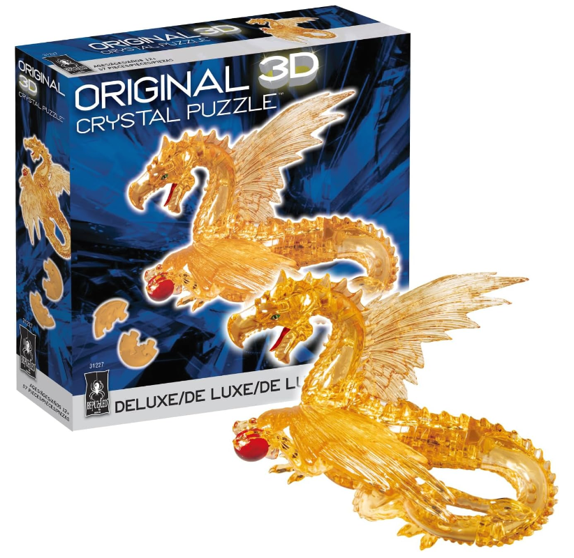 3D Crystal Puzzle: Deluxe Golden Dragon Gold 156pc